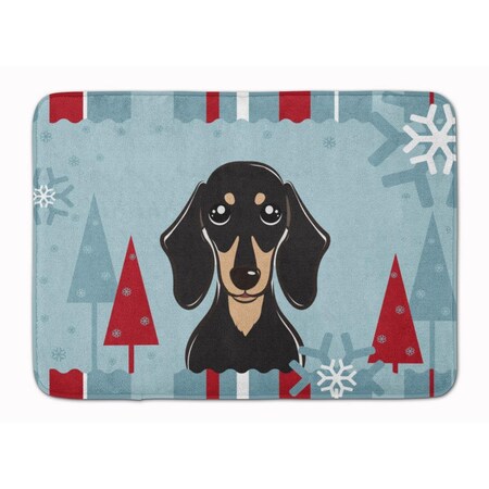 Carolines Treasures Winter Smooth Black and Tan Dachshund Machine Washable Memory Foam Mat BB1711RUG